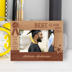 Graduation Best Class Ever Personalized Wooden Frame-6" x 4" Brown Horizontal