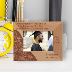 Graduation Isn't The End Of A Tough Journey Personalized Wooden Frame