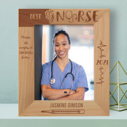 Best Nurse Personalized Wooden Frame 8" x 10" Brown (Vertical)