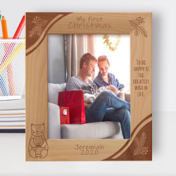 To Be Happy Is The Greatest Wish In Life Personalized Wooden Frame 8" x 10" Brown (Vertical)