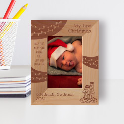 May This New Year Bring You Joy And Laughter Personalized Wooden Frame 3" x 5" Brown (Vertical)