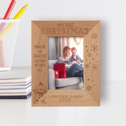 You're The Biggest Blessing In My Life Personalized Wooden Frame 3" x 5" Brown (Vertical)