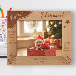 Giving And Receiving Love Is The Only Guarantee Of Having Merry Christmas Personalized Wooden Frame-10" x 8" Brown Horizontal