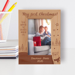 To Be Happy Is The Greatest Wish In Life Personalized Wooden Frame 4" x 6" Brown (Vertical)