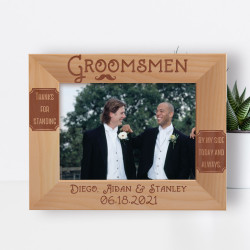 Thanks For Standing By My Side Today And Always Personalized Wooden Frame-7" x 5" Brown Horizontal