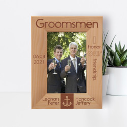 I Honor Our Friendship Personalized Wooden Frame 4" x 6" Brown (Vertical)