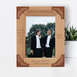 I Thank You For Being My Best Man Personalized Wooden Frame 5" x 7" Brown (Vertical)