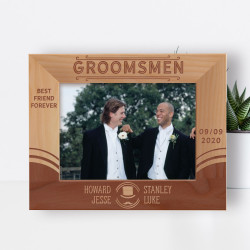 Best Friend Forever Personalized Wooden Frame-7" x 5" Brown Horizontal