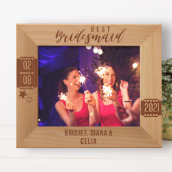 Best Bridesmaid Personalized Wooden Frame-10" x 8" Brown Horizontal