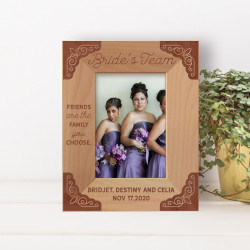Friends Are The Family You Choose Personalized Wooden Frame 3" x 5" Brown (Vertical)