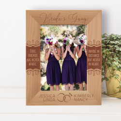 True Friends Are Never Apart Maybe In Distance But Never In Heart Personalized Wooden Frame 5" x 7" Brown (Vertical)