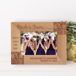 Bride's Team Personalized Wooden Frame-6" x 4" Brown Horizontal