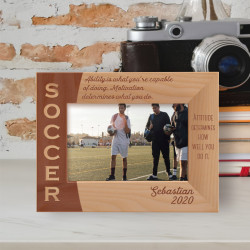 Ability Is What You're Capable Of Doing Motivation Determines What You Do Personalized Wooden Frame-6" x 4" Brown Horizontal