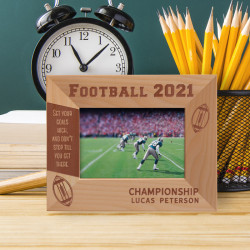 Set Your Goals High And Don't Stop Till You Get There Personalized Wooden Frame-5" x 3 1/2" Brown Horizontal