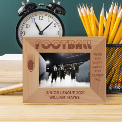 When You Don't Give Up You Cannot Fail Personalized Wooden Frame-5" x 3 1/2" Brown Horizontal