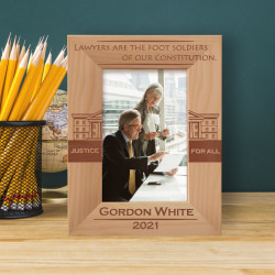 Lawyers Are The Foot Soldiers Of Our Constitution Personalized Wooden Frame 4" x 6" Brown (Vertical)