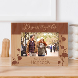 30 Years Together Personalized Wooden Frame-6" x 4" Brown Horizontal