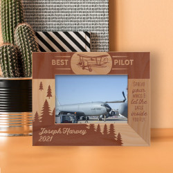 Best Pilot Spread Your Wings & Let The Eagle Inside You Fly Personalized Wooden Frame-5" x 3 1/2" Brown Horizontal