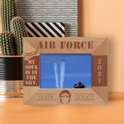 My Soul Is In The Sky Personalized Wooden Frame-5" x 3 1/2" Brown Horizontal