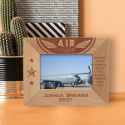 Air Legend Spread Your Wings & Let The Eagle Inside You Fly Personalized Wooden Frame-5" x 3 1/2" Brown Horizontal