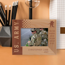 Only Our Individual Faith In Freedom Can Keep Us Free Personalized Wooden Frame-5" x 3 1/2" Brown Horizontal