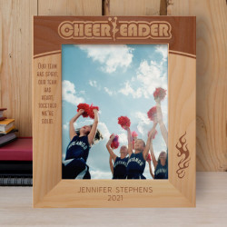 Our Team Has Spirit, Our Team Has Heart Personalized Wooden Frame 8" x 10" Brown (Vertical)
