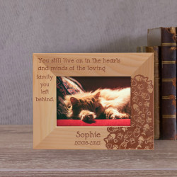 You Still Live On In The Hearts And Minds Of The Loving Family Personalized Wooden Frame-5" x 3 1/2" Brown Horizontal