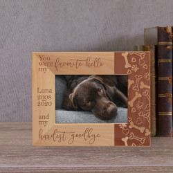 You Were My Favorite Hello Personalized Wooden Frame-5" x 3 1/2" Brown Horizontal