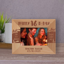 Life Is A Journey Enjoy Every Mile Personalized Wooden Frame-5" x 3 1/2" Brown Horizontal