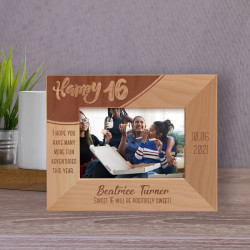 I Hope You Have Many More Fun Adventures This Year Personalized Wooden Frame-5" x 3 1/2" Brown Horizontal