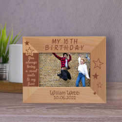 You Always Bring A Sweet Smile To My Face! Personalized Wooden Frame-5" x 3 1/2" Brown Horizontal