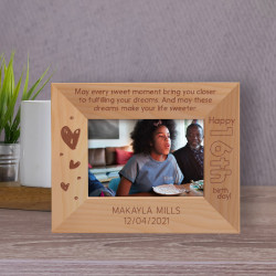 May Every Sweet Moment Bring You Closer To Fulfilling Your Dreams Personalized Wooden Frame-5" x 3 1/2" Brown Horizontal