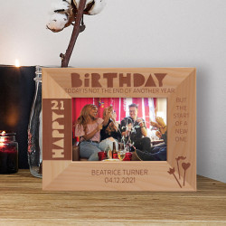Today Is Not The End Of Another Year But The Start Of A New One Personalized Wooden Frame-5" x 3 1/2" Brown Horizontal