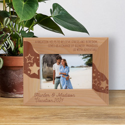 A Vacation Helps To Relieve Stress and Boredom Personalized Wooden Frame-5" x 3 1/2" Brown Horizontal
