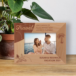 Travel And Change Of Place Impart New Vigor To The Mind Personalized Wooden Frame-5" x 3 1/2" Brown Horizontal