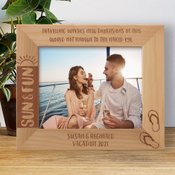 Travelling Unveils New Dimensions Of This World Not Known To The Naked Eye Personalized Wooden Frame-10" x 8" Brown Horizontal