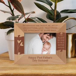 Fatherhood Has Taught Me About Unconditional Love Reinforced The Importance Of Giving Back And Taught Me How To Be A Better Person Personalized Wooden Frame-5" x 3 1/2" Brown Horizontal