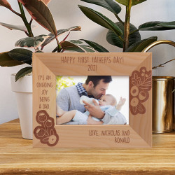 It's An Ongoing Joy Being A Dad Personalized Wooden Frame-5" x 3 1/2" Brown Horizontal