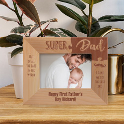 Out Of All The Dads In The World I Think We Got The Best One Personalized Wooden Frame-5" x 3 1/2" Brown Horizontal