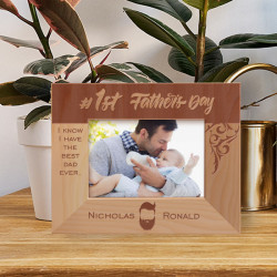 I Know I Have The Best Dad Ever Personalized Wooden Frame-5" x 3 1/2" Brown Horizontal