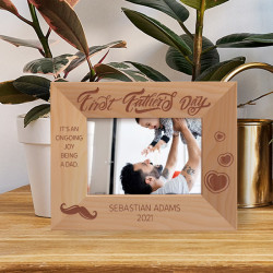 It's An Ongoing Joy Being A Dad Personalized Wooden Frame-5" x 3 1/2" Brown Horizontal