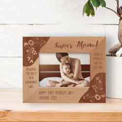 Being A Mother Is Not An Easy Task However You Do It In A Wonderful Way Personalized Wooden Frame-5" x 3 1/2" Brown Horizontal