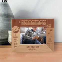 A Grandpa Is Someone With Silver In His Hair And Gold In His Heart Personalized Wooden Frame-5" x 3 1/2" Brown Horizontal