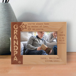 You've Always Been My Anchor Of Love, My Source Of Strength & My Well Of Wisdom Personalized Wooden Frame-6" x 4" Brown Horizontal