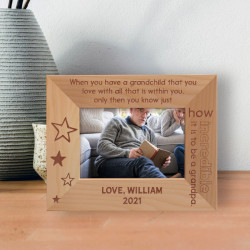 When You Have A Grandchild That You Love With All That Is Within You Personalized Wooden Frame-5" x 3 1/2" Brown Horizontal