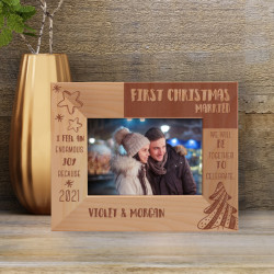 I Feel An Enormous Joy Personalized Wooden Frame-5" x 3 1/2" Brown Horizontal