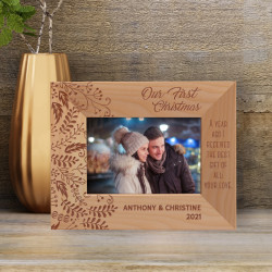 A Year Ago I Received The Best Gift Of All Your Love Personalized Wooden Frame-5" x 3 1/2" Brown Horizontal