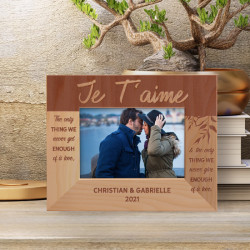 The Only Thing We Never Get Enough Of Is Love & The Only Thing We Never Give Enough Of Is Love Personalized Wooden Frame-5" x 3 1/2" Brown Horizontal