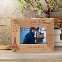There Is Only One Happiness In This Live To Love Be And Be Loved Personalized Wooden Frame-5" x 3 1/2" Brown Horizontal
