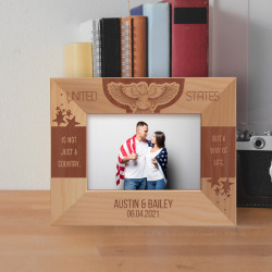 Is Not Just A Country But A Wav Of Life Personalized Wooden Frame-5" x 3 1/2" Brown Horizontal